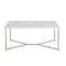 Luxe 42" Faux White Marble & Gold Y Leg Modern Glam Coffee Table